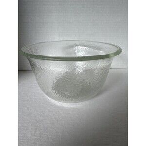 Clear Vintage GE Mixing Bowl.  4” Tall X 7.25” Wide.  Pebble Textured Glass